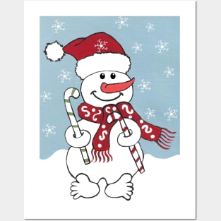 White Christmas Snow Toes Snowman Posters and Art